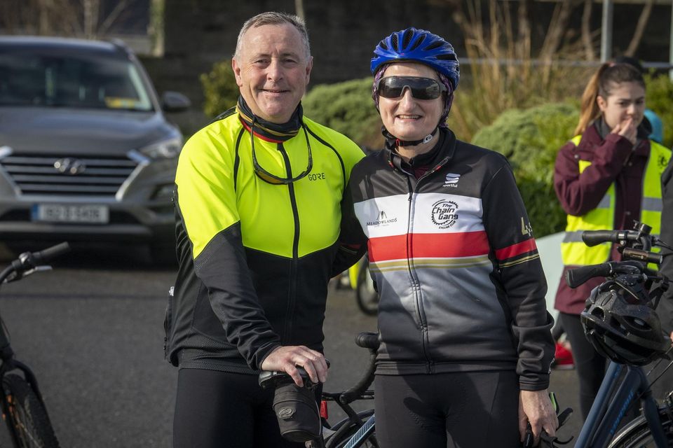 Denis Walsh and Mags Twomey pictured at the Fenit Coastal Cycle on Saturday morning.
