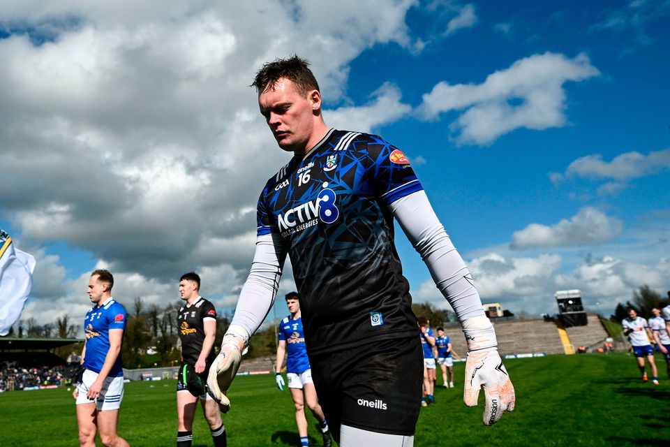 Monaghan goalkeeper Rory Beggan during the pre-match parade before the Ulster SFC preliminary round defeat to Cavan at St Tiernach's Park in Clones. Photo: Ramsey Cardy/Sportsfile