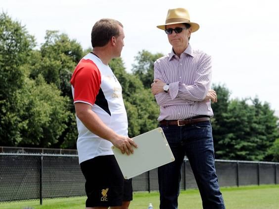 Former Liverpool manager Brendan Rodgers with principal owner John Henry