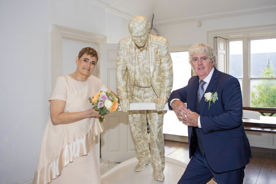 Billy Rowan with his wife Simone on their wedding day