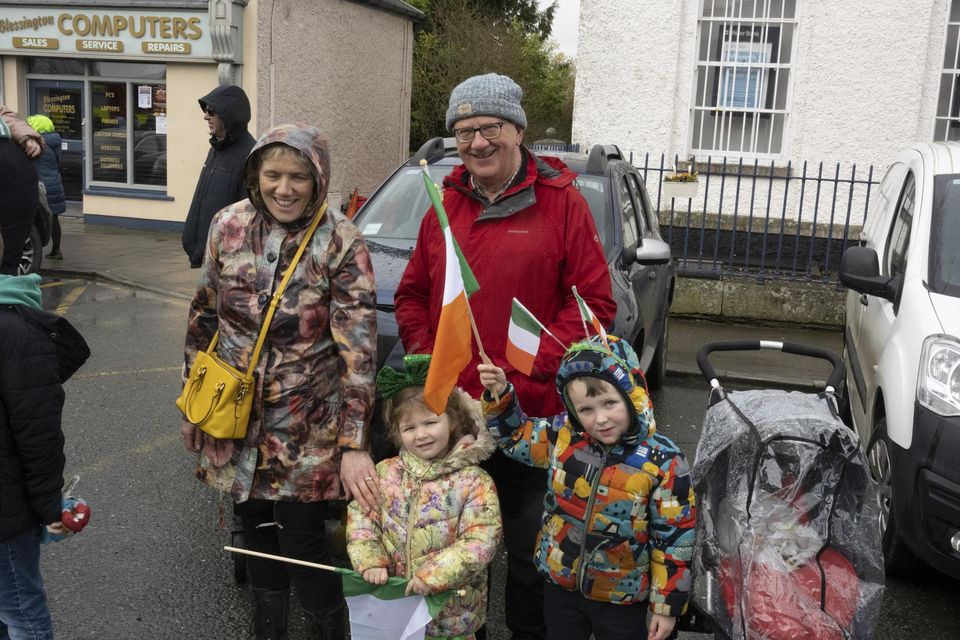 Margaret and John Keogh and Grandchildren at the St. Patrick's Day Parade in Blessington