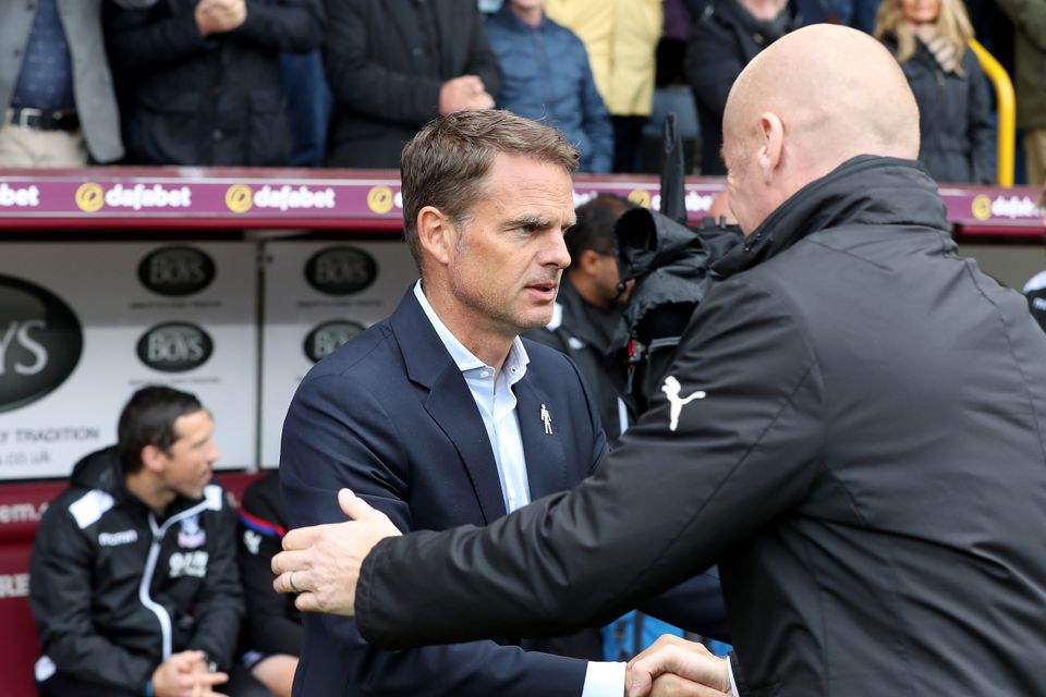 Frank de Boer and Sean Dyche shake hands before the match