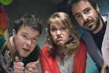 thumbnail: Amy Huberman with Threesome co-stars Stephen Wrights and Emun Elliott.