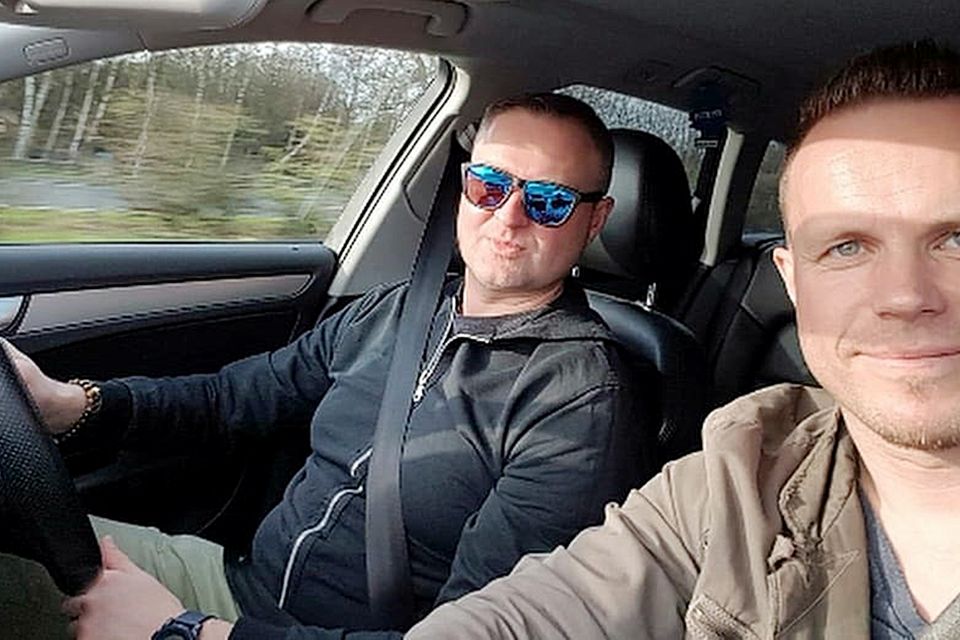 Alex (left) with his close friend Janis Neilands