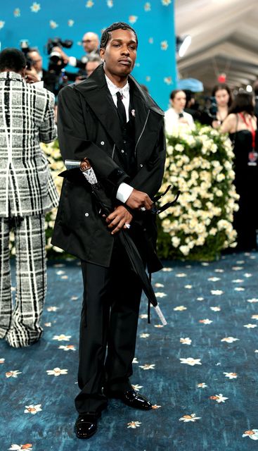 A$AP Rocky poses during the Met Gala, an annual fundraising gala held for the benefit of the Metropolitan Museum of Art's Costume Institute with this year's theme 'Superfine: Tailoring Black Style,' in New York City, New York, U.S., May 5, 2025. REUTERS/Mario Anzuoni