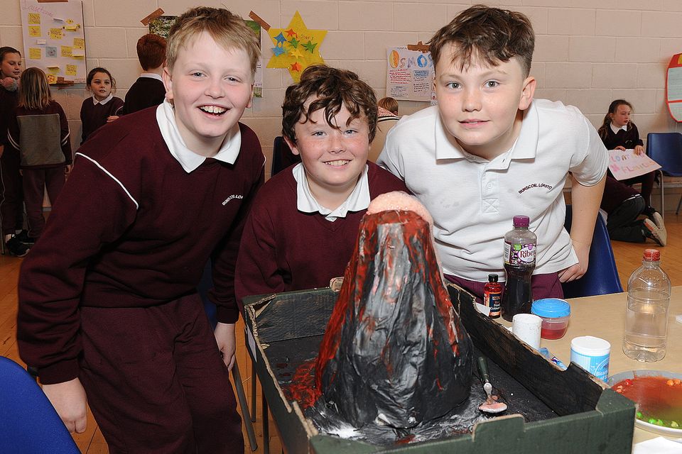 Matthew Byrne, Sean O'Sullivan and Taylor Hughes with their project 