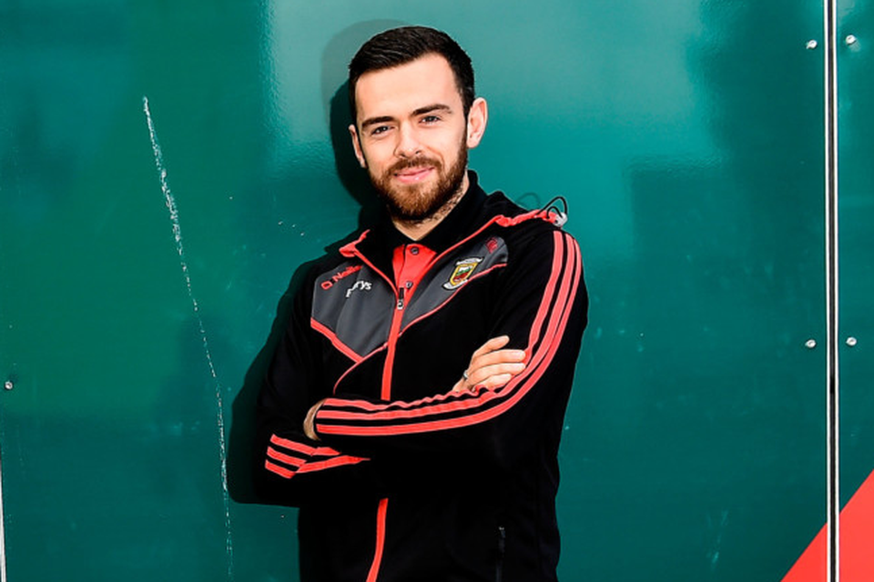 Mayo’s Kevin McLoughlin at their press conference Elvery’s MacHale Park, Castlebar. Pic: Sportsfile