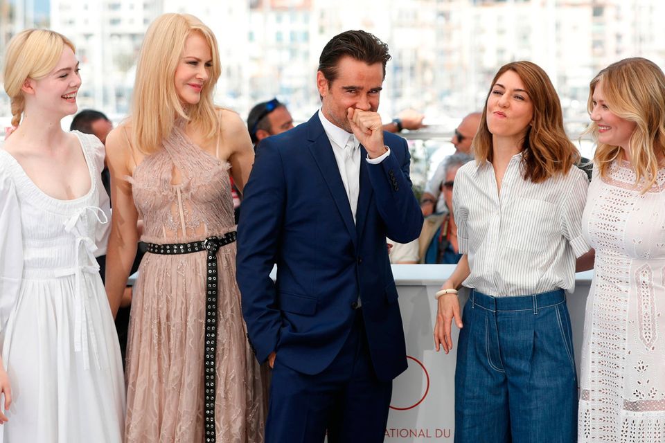 Elle Fanning, Nicole Kidman, Colin Farrell, Sofia Coppola and Kirsten Dunst at the screening of ‘The Beguiled’ in Cannes. Image: AP Photo/Thibault Camus