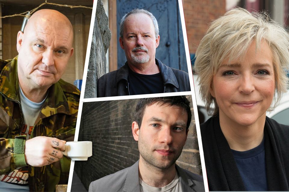 Clockwise from left: MW Craven, Michael Robotham, Karin Slaughter and Oliver Harris