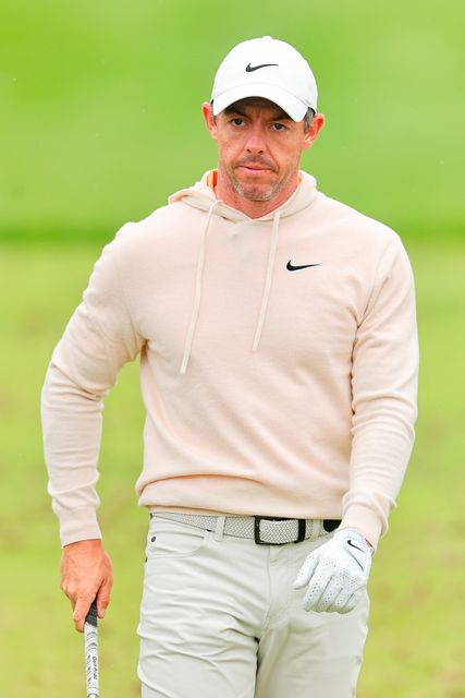 Rory McIlroy looks on from the driving range during a practice round prior to the 2024 PGA Championship at Valhalla Golf Club today in Louisville, Kentucky. (Photo by Michael Reaves/Getty Images)