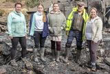 thumbnail: Pieter Bot with his daughters Wendy, Lonneke, and Linda and granddaughter Lily-Mae at the site of their family home which burnt to the ground on Good Friday. Photo by Michael Donnelly.