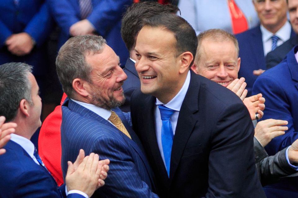 Leo Varadkar, right, with Jerry Buttimer. Photo: Gareth Chaney/Collins