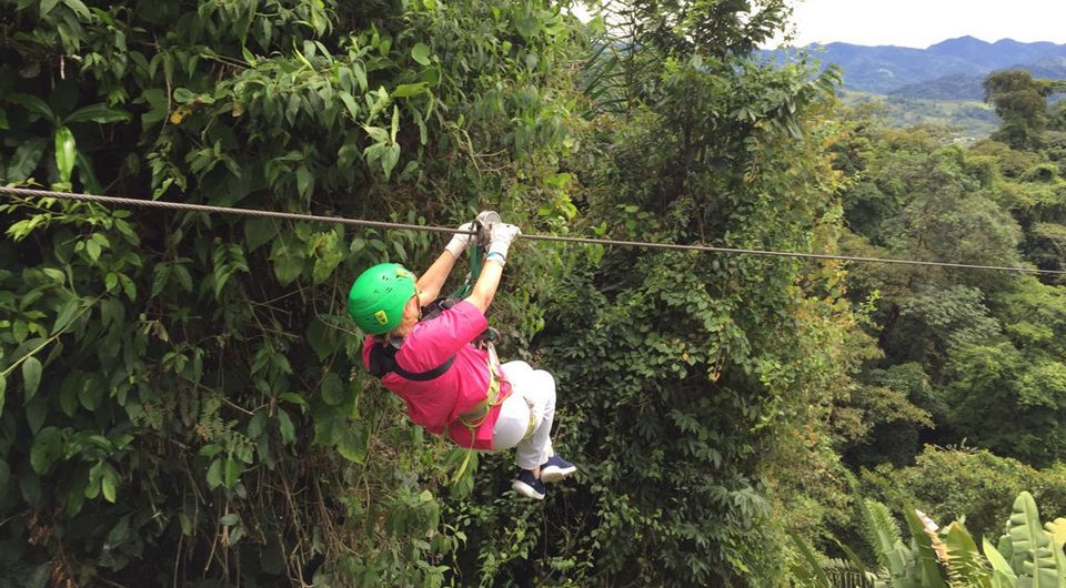 Mary goes solo on the Mother of all ziplines called the Speedy Gonzales