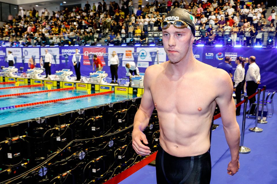 Daniel Wiffen of Ireland after his victory in the Men's 800m Freestyle. Photo: Sportsfile