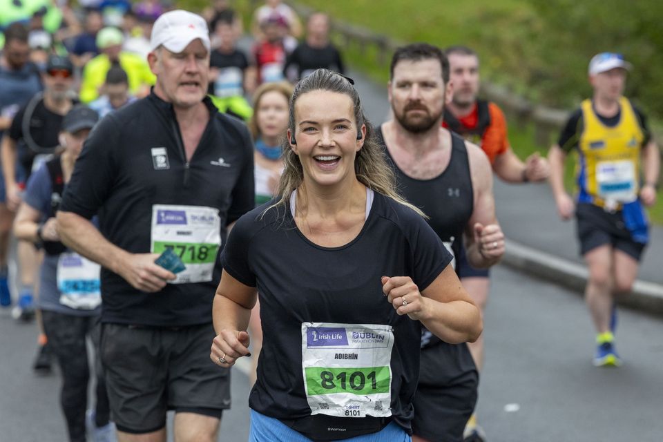 Aoibhin Garrihy pictured running in the Dublin Marathon. Photo: Tom Honan