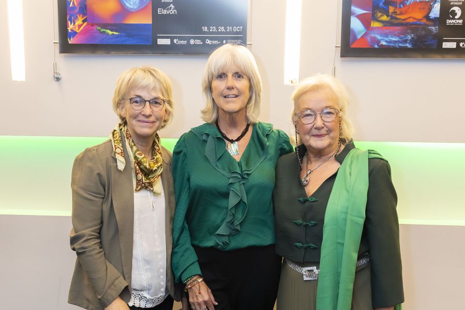 25/10/2024. Wexford Festival Opera Green Night are Isabel Mahon, Clare McCormack and Mary Murphy. Photograph: Patrick Browne