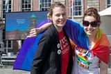 thumbnail: Sisters Rebecca and Rachel Doyle from Wexford waiting for the reults of same-sex marriage referendum at Dublin Castle.
Pic:Mark Condren