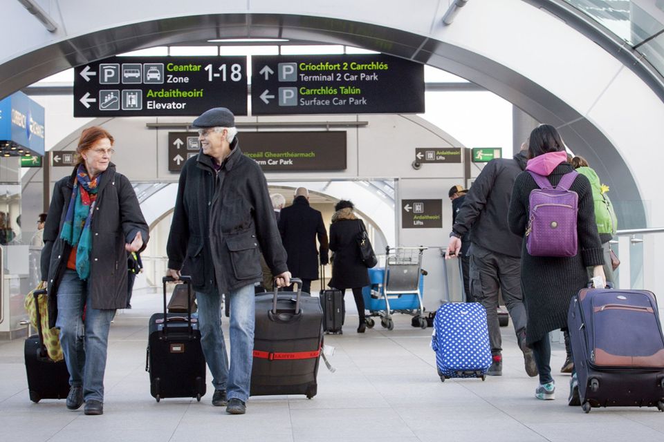 Passengers arriving at Dublin airport