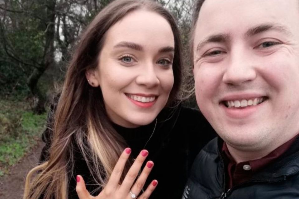 Aaron Maguire with fiancée Amy Louise Doherty. 