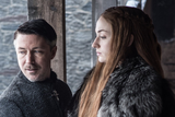 thumbnail: Aidan Gillen as Petyr  Littlefinger Baelish with Sophie Turner who plays Sansa Stark in Game of Thrones.  Photo: Helen Sloan/HBO