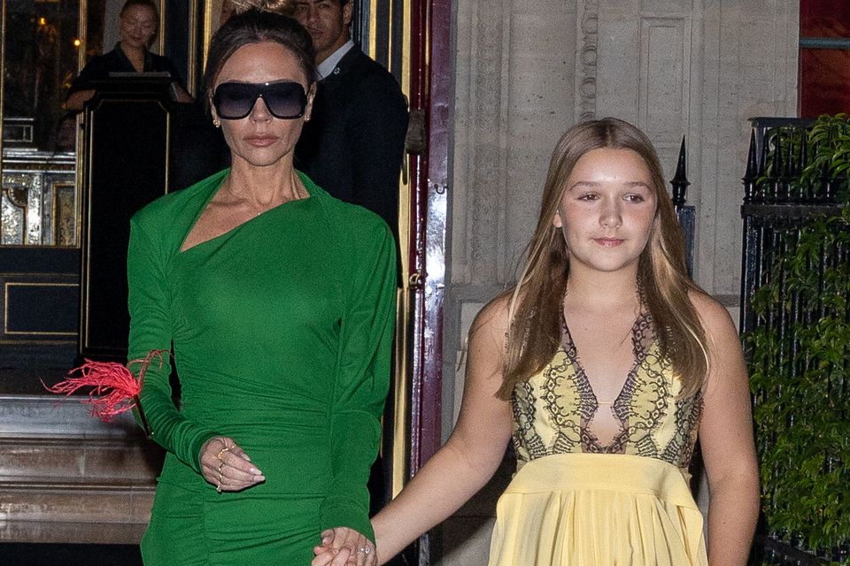 Victoria Beckham and daughter Harper, who the star claims is her best friend. Photo: Getty