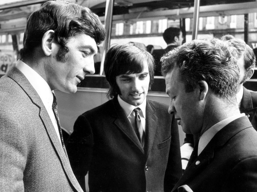 Billy Bingham (right) with George Best and Pat Jennings in May 1969
