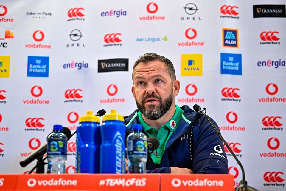 Andy Farrell during an Ireland Rugby media conference