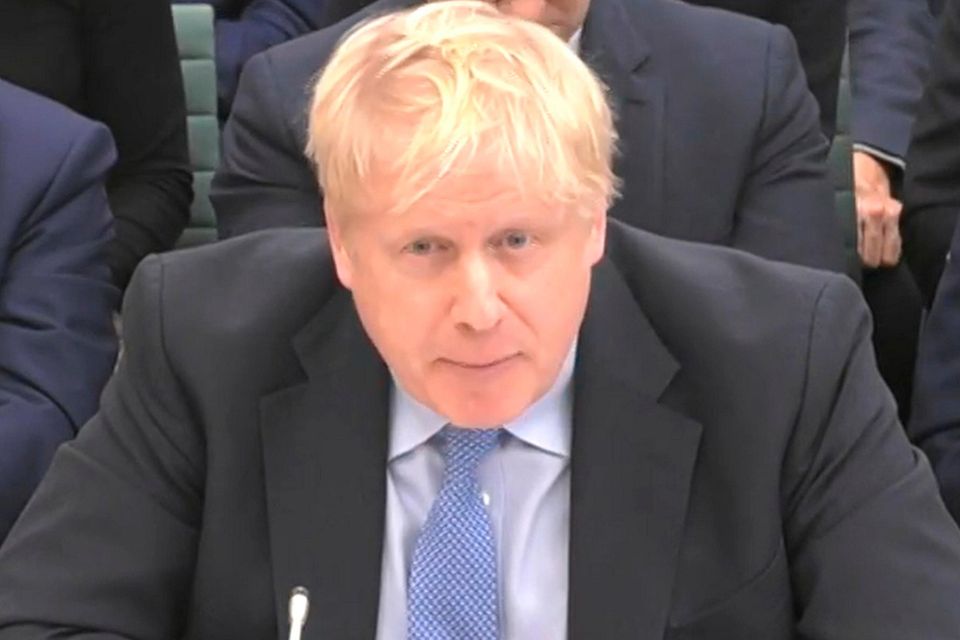 Boris Johnson giving evidence today. Photo: House of Commons/PA