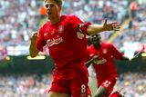 thumbnail: File photo dated 13-05-2006 of Liverpool's Steven Gerrard celebrates his goal during the FA Cup final against West Ham at the Millennium Stadium, Cardiff. 
David Davies/PA Wire.