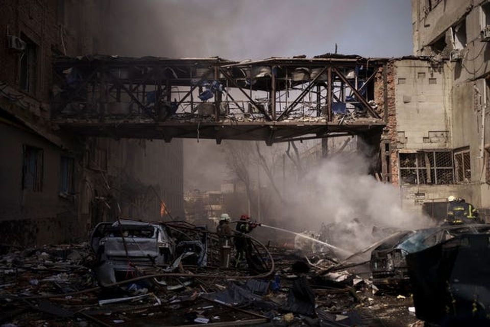 Kharkiv has been under heavy bombardment throughout the weekend (Felipe Dana/AP)