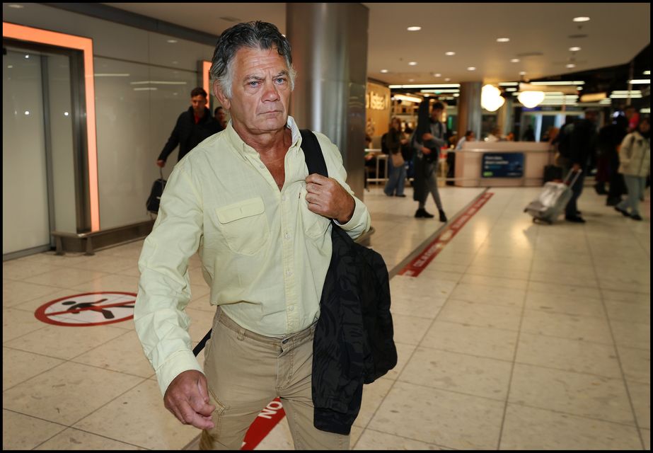 Gerry Hutch at Dublin Airport today. Photo: Steve Humphreys.