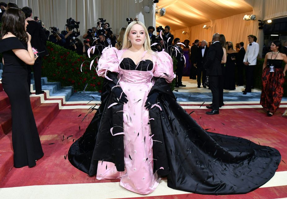 Nicola Coughlan arrives for the 2022 Met Gala at the Metropolitan Museum of Art on May 2, 2022, in New York. The Gala's 2022 theme is "In America: An Anthology of Fashion". Photo: ANGELA  WEISS/AFP via Getty Images