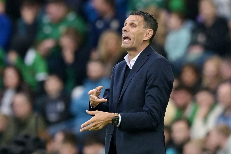 Gus Poyet, head coach of Greece, during their Nations League game with Northern Ireland in Belfast last June. The former Sunderland boss took on a difficult task in Greece, but they have so far defeated Gibraltar in Euro qualifying and face Ireland next month