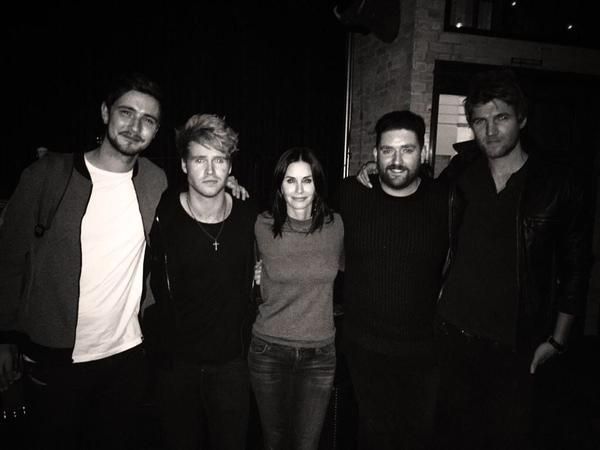 Courteney tweeted a photograph with Irish band Kodaline earlier this week.