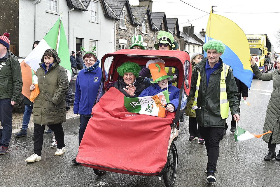 Carnew Community Care in the St Patrick's Day parade in Carnew. Pic: Jim Campbell