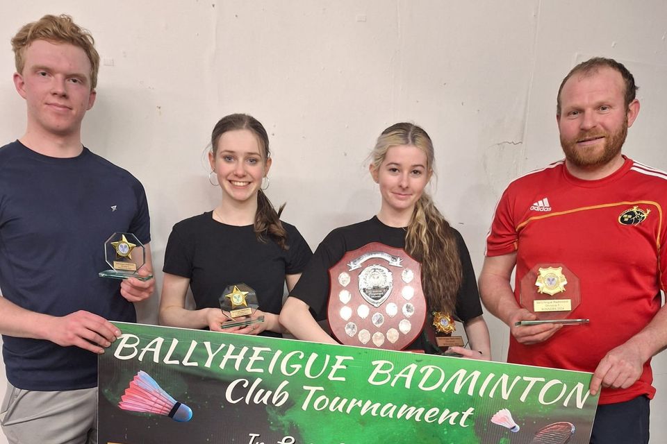 The Division 5 winners and runners-up from the Ballyheigue badminton tournament