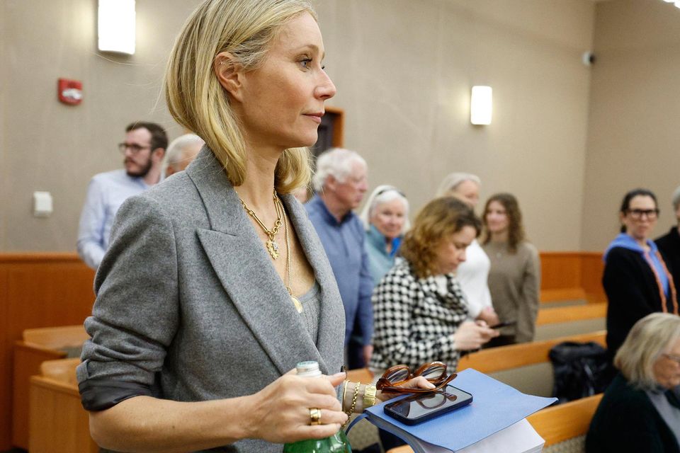 Gwyneth Paltrow enters the courtroom in a skiing lawsuit brought by Terry Sanderson. Photo by Jeff Swinger
