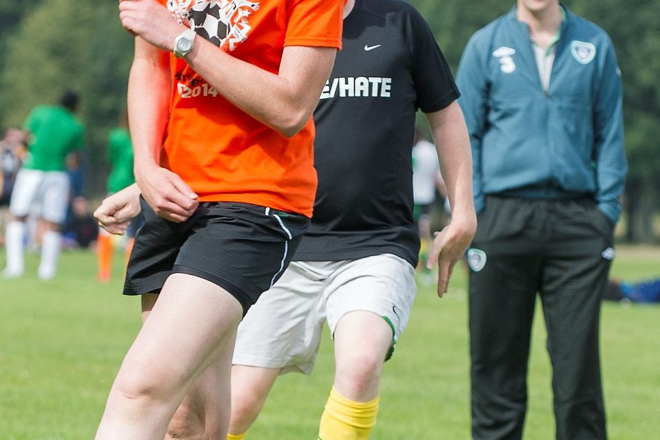 Sunday 14 September 2014. Phoenix Park: Sport Against Racism Ireland (SARI) organised a Sari All-Stars v Love/Hate cast football match. Maz Reilly, Irish Rugby team.