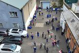 thumbnail: Children at Gaelscoil Choláiste Mhuire use a shared car park as their playground