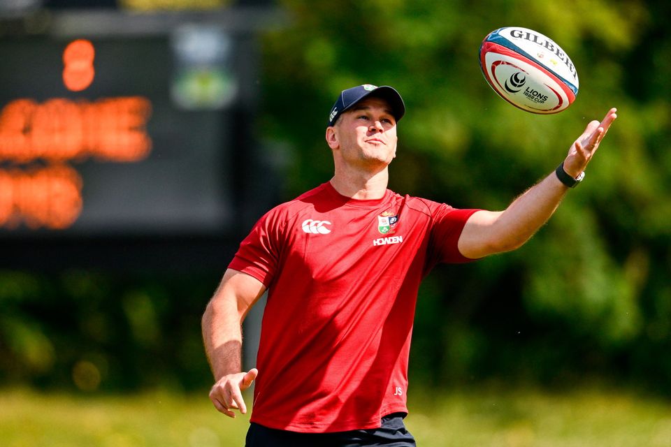 Johnny Sexton at British & Irish Lions training in the UCD Bowl. Photo: Ramsey Cardy/Sportsfile