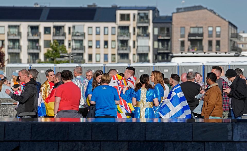 Eurovision fans gather at the Malmo Arena (Martin Meissner/AP)