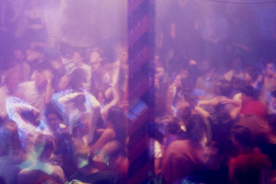 The Hacienda's main dancefloor on its 10th birthday in 1992. Photo: Getty
