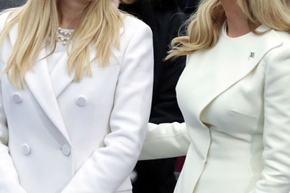 (L-R) Tiffany Trump and Ivanka Trump arrive on the West Front of the U.S. Capitol on January 20, 2017 in Washington, DC. In today's inauguration ceremony Donald J. Trump becomes the 45th president of the United States.  (Photo by Chip Somodevilla/Getty Images)