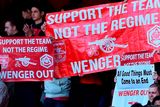 thumbnail: Arsenal fans hold up banners calling for "Wenger Out". Photo: Getty
