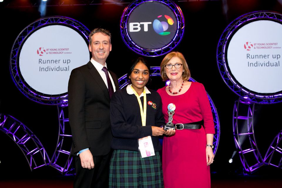 Renuka Chintapalli at the BT Young Scientist exhibition