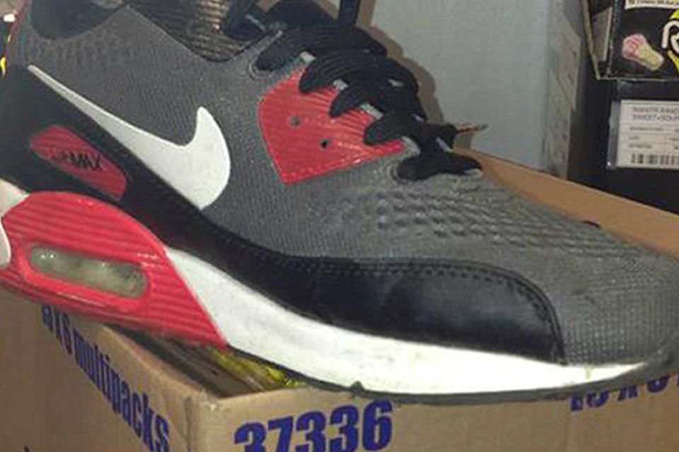 Handout photo issued by Durham Police of a training shoe left behind by a would-be thief at a scene of a crime.