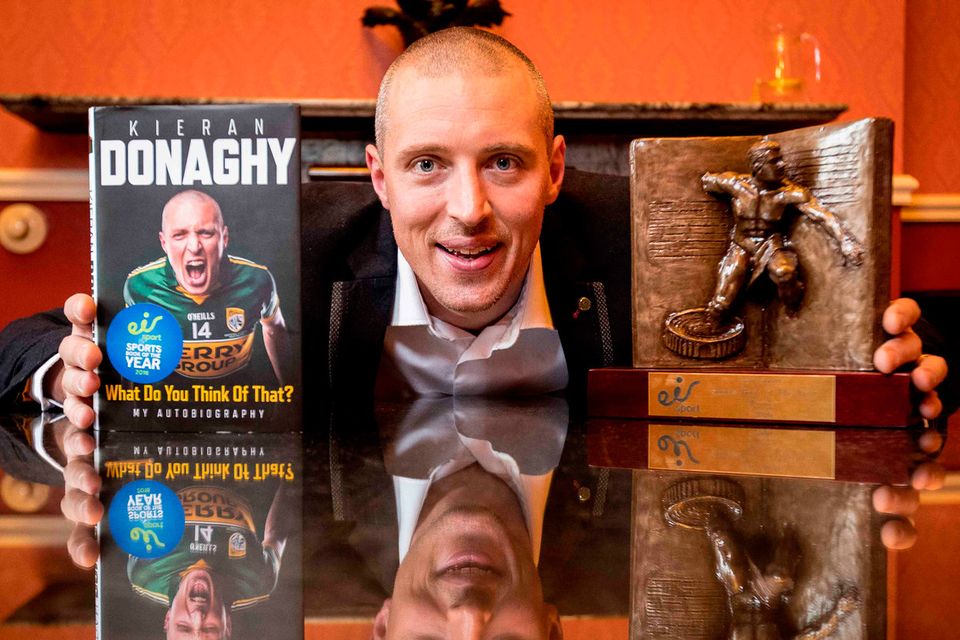 Kieran Donaghy’s autobiography What Do You Think Of That was yesterday unveiled as the winner of the eir Sport Sports Book of the Year, for which he receives a €1,500 cash prize, a specially commissioned trophy and €10,000 worth of TV advertising on the eir Sport channels. Photo: INPHO/Morgan Treacy