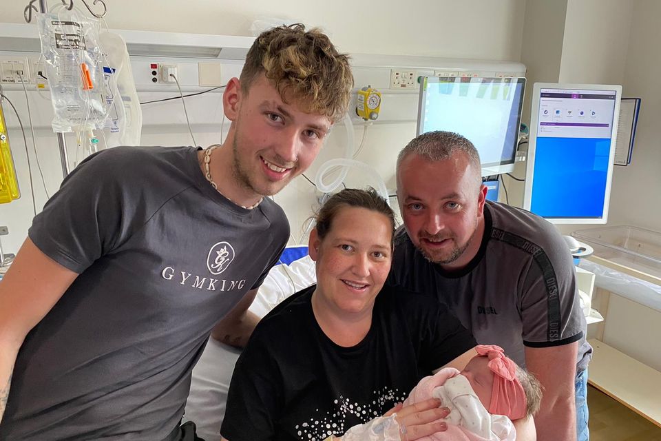 Mother Georgina, dad Ken, son Leon and 'miracle' baby Rylee