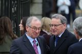 thumbnail: RTÉ journalist George Lee (right) was among the mourners at Charlie Bird's memorial service. Photo: Collins