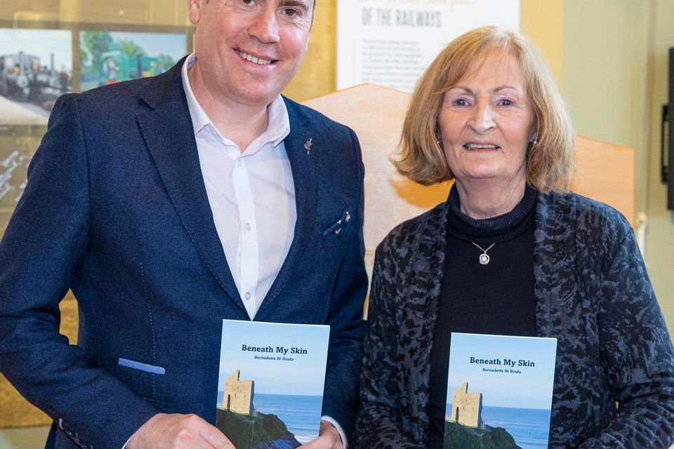 Radio Kerry’s Joe McGill with author Bernadette Ní Riada after he officially launched her debut collection. Photo by John Kelliher